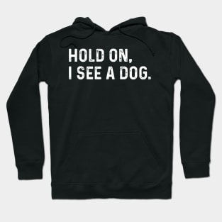 Hold On I See A Dog Funny Hoodie